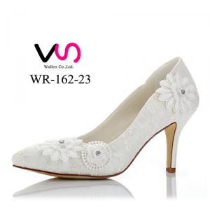 WR-162-33 Sunflowers Lace Ivory Bridal Shoes by 8cm heel height