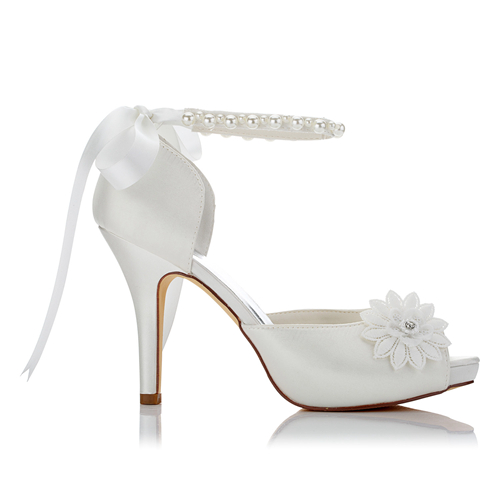 WR-370-40A 10cm Platform Bridal Shoes With Pearls straps