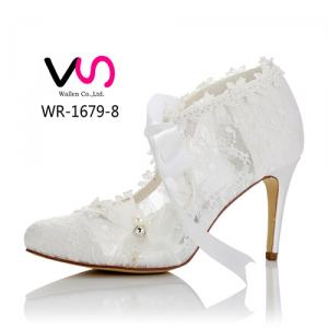 WR-1679-8 Lace Bow Elegant Wedding Shoes