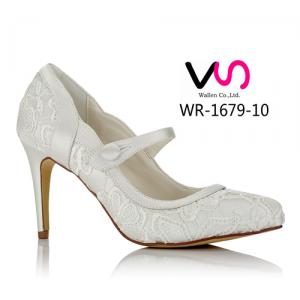 WR-1679-10 Ivory Color Lace Pump Wedding Bridal Shoes