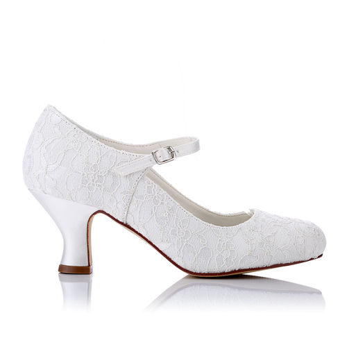 WR-1101-6 Nice Lace 6cm Heel Height Vintage Mary-Jane Bridal Shoes Wedding Shoes