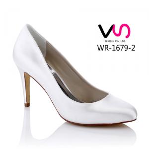 WR-1679-2 Pump Style Dyeable Satin Ivory Color Bridal Shoes