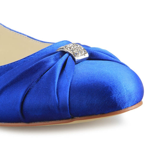 blue bridal flat shoes with crystals