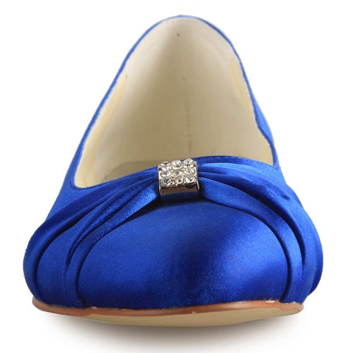 blue bridal flat shoes with crystals