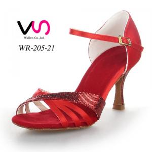 Nice red women bridal shoes for salsa latin dance shoes