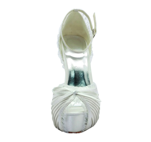 Top quality elegant design 12cm high heel bridal wedding lace shoes