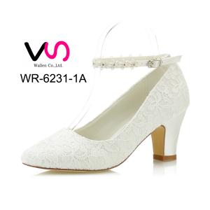 Strong Heel Lace Wedding Shoes with Comfortable Heel 