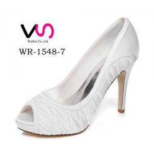 WR-1548-7 Ivory Color Wrinkle Upper Delicated Wedding Bridal Shoes 