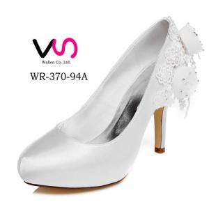 10cm Heel with Platform Stable Heel Flower Details Pump Women Wedding Bridal Shoes 