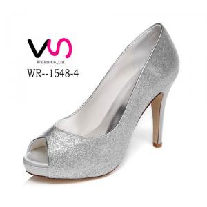 WR-1548-4 Silver Giller Peeptoe Open Shoe Toe Party Shoes Wedding Shoes