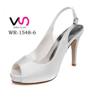 WR-1548-6 Plain Peep toe Sandal Bridal Shoes Dyeable Satin Made in China