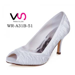 WR-A31B-51 8cm Heel Height Peep Shoe Toe Open Shoe Toe Elegant Style Bridal Shoes Made in China