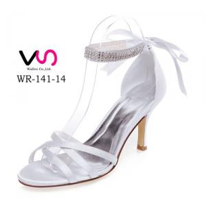 8 cm Rhinestones Strapy Ivory Bridal Shoes 