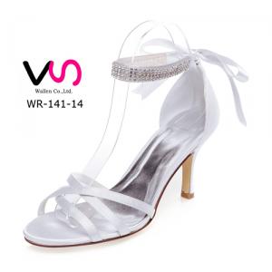 WR-141-14 8cm heel height without platform sandal wedding bridal shoes with Rhinestones 