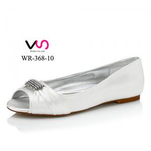 WR-368-10 Dyeable Satin Flat Sole Wedding shoes Bridal Shoe Dyeable Accepteable 
