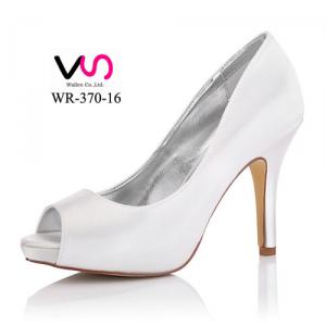 WR-370-12 Dyeable Satin Plain Bridal Shoes Wedding Shoes 