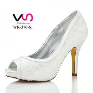 WR-370-61 Dyeable Satin Bridal Shoe with 10cm with Platform Peep Toe Shoe Style 