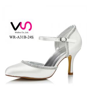 WR-A31B-24S White Color Dyeable Bridal Shoes by 8cm Heel Height Middle Heel Height