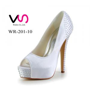 Super high heel peeptoe simple design dyeable bridal shoes