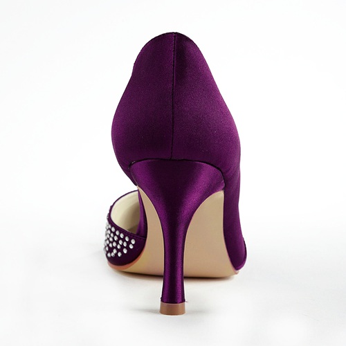 Strong heel nice purple color wedding shoes for bride