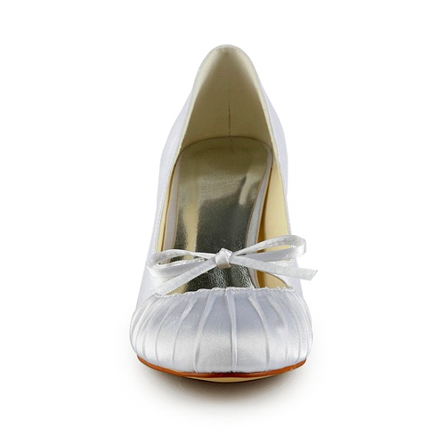 Cheapest wholesale price simple bow wrinkle bridal shoes